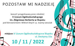 Na zdjęciu widzimy plakat z danymi informacyjnymi jak w treści artykułu. Grafika- nuty na pięciolinii